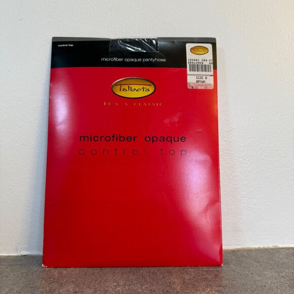 Talbots Microfiber Opaque Control Top Pantyhose Size B Brown VTG Inspired Hosier - Picture 9 of 10